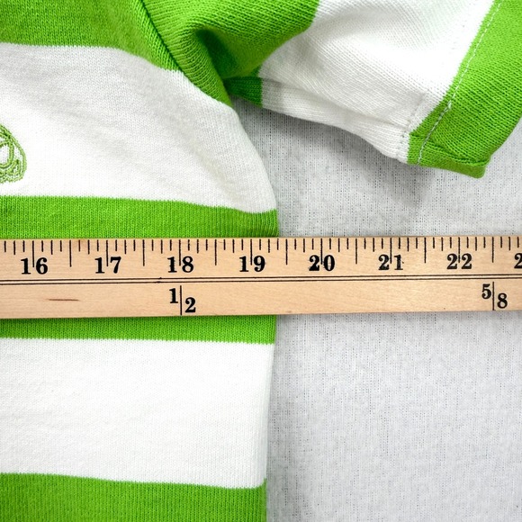 BARBARIAN RUGBY WEAR Womens Polo Shirt Medium Green White Stripe Patron Bee NEW - Picture 8 of 14